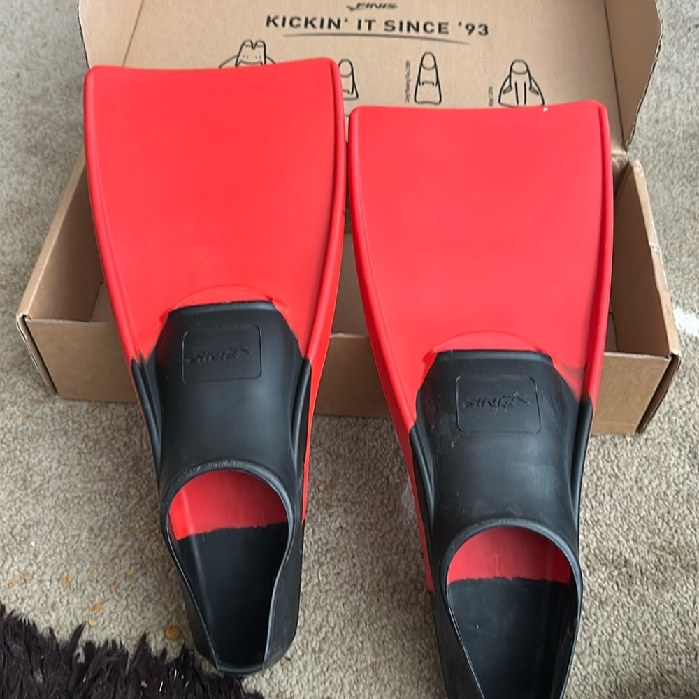 Never worn in box floating swim fins